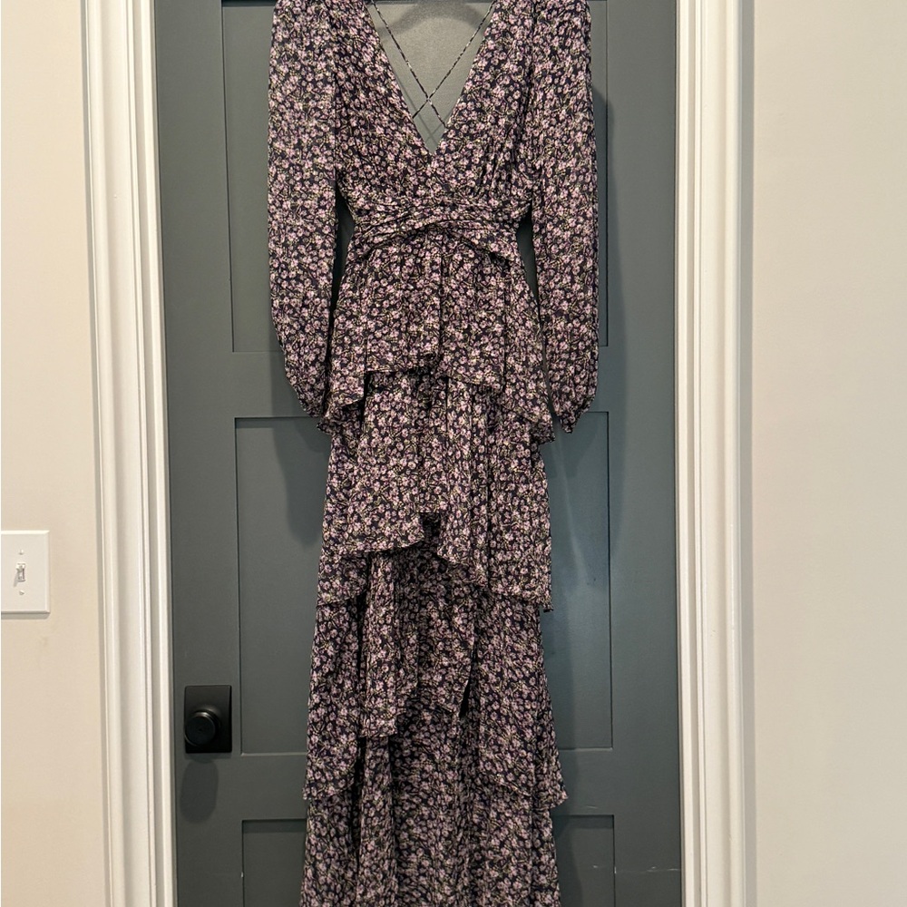 Astr Long Sleeve Floral Maxi Dress
